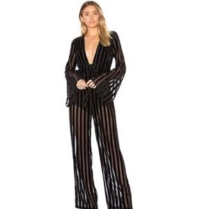 House of Harlow Black Velvet Jumpsuit